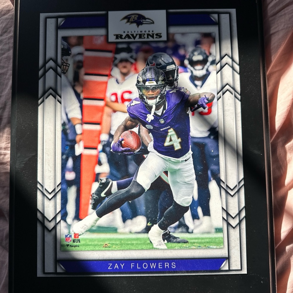 Zay Flowers Baltimore Ravens 10.5" x 13" Player Sublimated Plaque